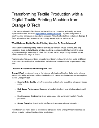 transforming textile production with a digital