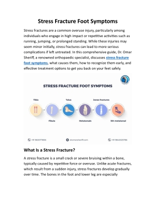 Stress Fracture Foot Symptoms