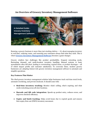 an overview of grocery inventory management
