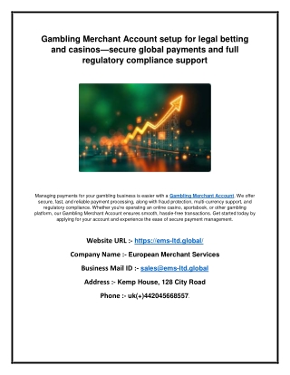 Gambling Merchant Account setup for legal betting and casinos—secure global paym