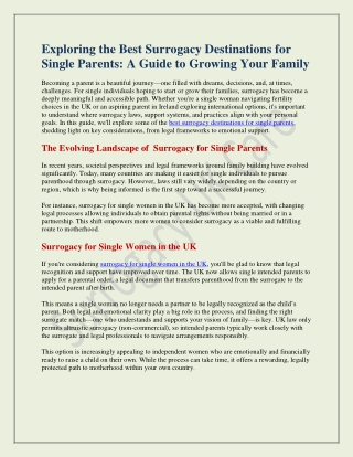 exploring the best surrogacy destinations