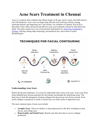 Acne Scars Treatment in Chennai