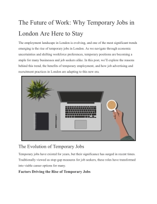 The Future of Work: Why Temporary Jobs in London Are Here to Stay