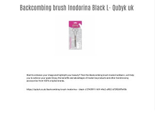 backcombing brush inodorina black l qubyk uk