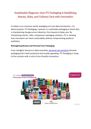 ITC Packaging is Reshaping Sustainability for Beauty, Baby, and Culinary Brands