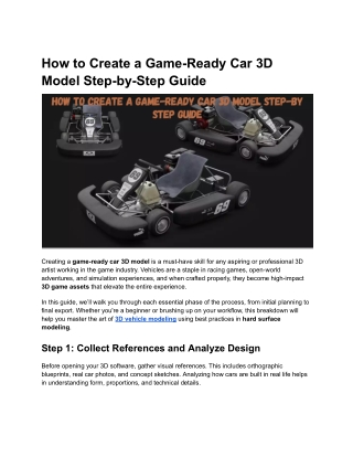 How to Model a Game-Ready Car in 3D_ Step-by-Step Guide