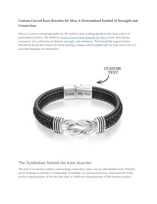 Custom Bracelet for Men | Handcrafted Custom Knot Bracelet for Men