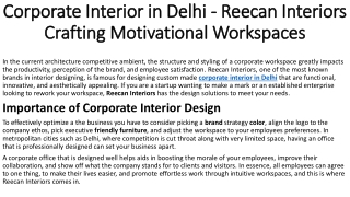 Trusted Corporate Interior in Delhi Firm – Reecan Interiors