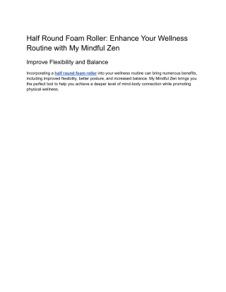 half round foam roller enhance your wellness