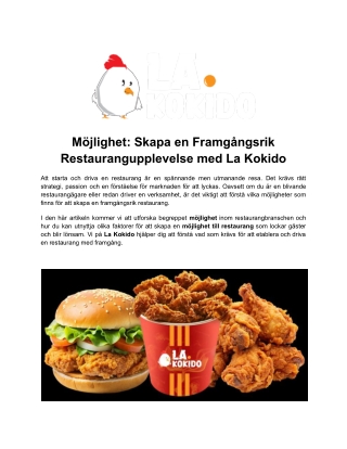 Lakokido.com - Möjlighet_ Skapa en Framgångsrik Restaurangupplevelse med La Kokido