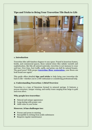 Tips and Tricks to Bring Your Travertine Tile Back to Life