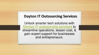 Dayton IT Outsourcing Services