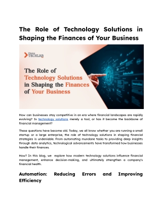 Offpage- 1- CTL- The Role of Technology in Shaping the Finances of Your Business