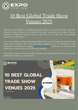 10 Best Global Trade Show Venues 2025