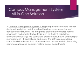 All-in-One Campus Management System for Smarter Institution Operations