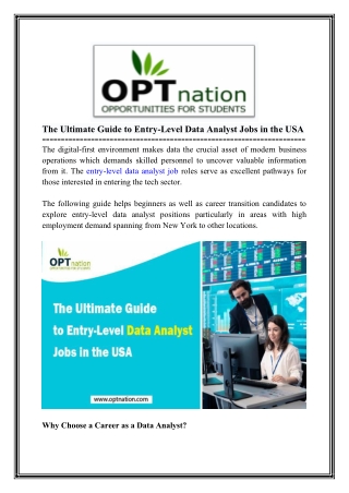 The Ultimate Guide to Entry-Level Data Analyst Jobs in the USA