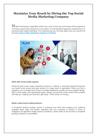 Maximize Your Reach by Hiring the Top Social Media Marketing Company