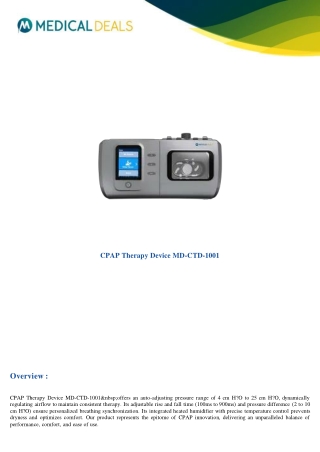 cpap therapy device md ctd 1001