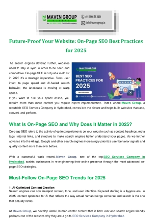 Future-Proof Your Website On-Page SEO Best Practices for 2025