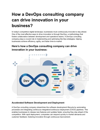 How a DevOps consulting company can drive innovation in your business?