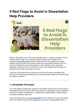 5 Red Flags to Avoid in Dissertation Help Providers