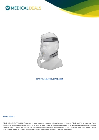 cpap mask md cpm 1002