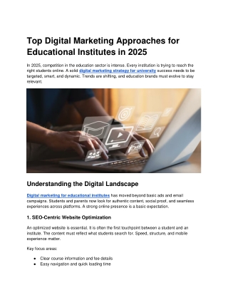 Top Digital Marketing Approaches for Educational Institutes in 2025