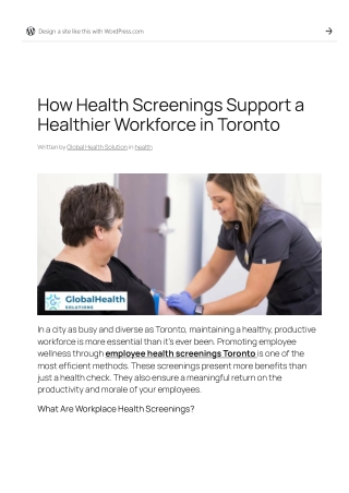 How Health Screenings Support a Healthier Workforce in Toronto