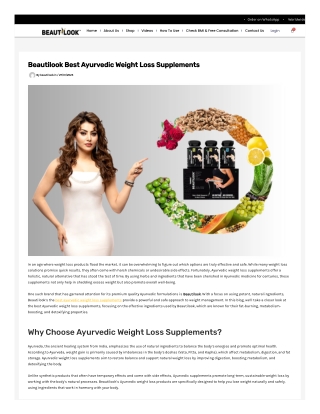 Beautilook Best Ayurvedic Weight Loss Supplements