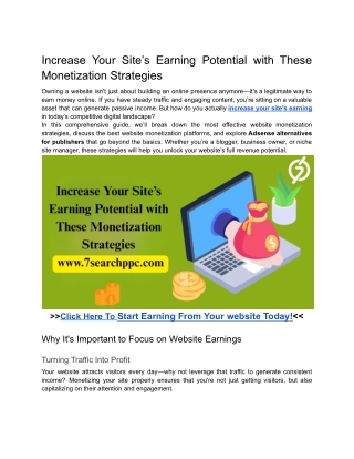 Increase Your Site’s Earning Potential with These Monetization Strategies