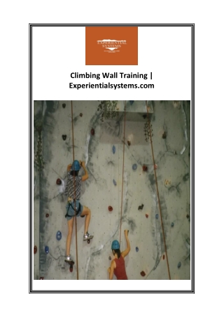 climbing wall training experientialsystems com