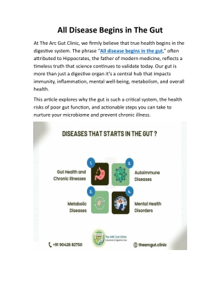 All Disease Begins in The Gut