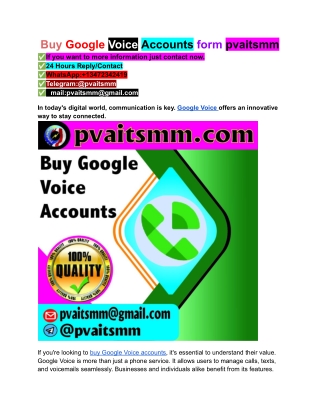 Buy Google Voice Accounts form pvaitsmm