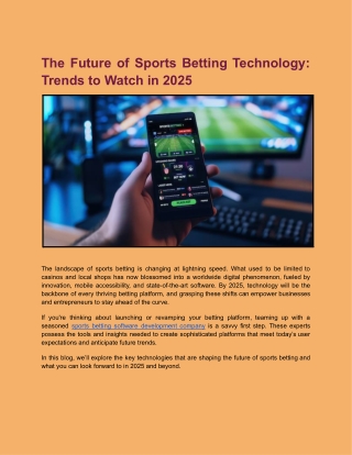The Future of Sports Betting Technology_ Trends to Watch in 2025