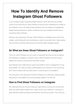 how to identify and remove instagram ghost