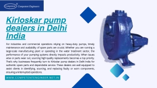 How To Get Replacement Parts From Your Local Kirloskar Pump Dealers in Delhi