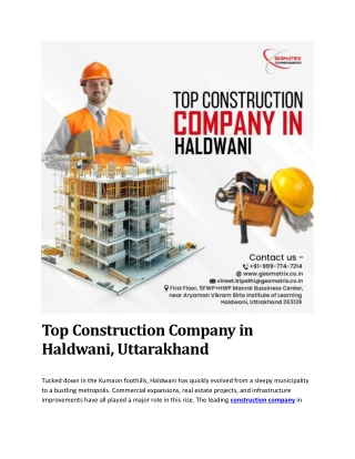 Top Construction Company in Haldwani