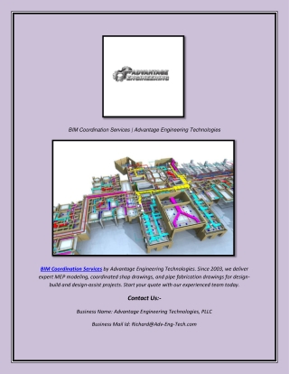 BIM Coordination Services  Advantage Engineering Technologies