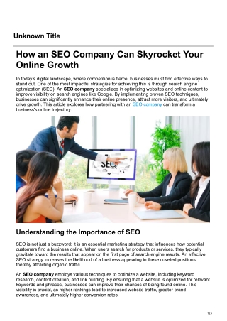 How an SEO Company Can Skyrocket Your Online Growth