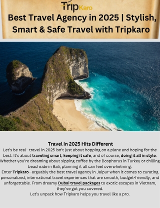 Best Travel Agency in 2025 | Stylish, Smart & Safe Travel with Tripkaro