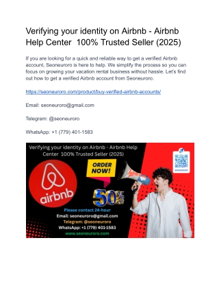 Verifying your identity on Airbnb - Airbnb Help Center  100% Trusted Seller (2025)