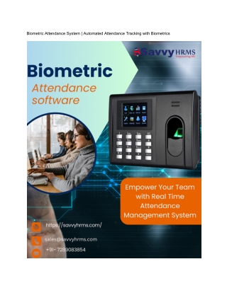 Biometric Attendance System _ Automated Attendance Tracking with Biometrics