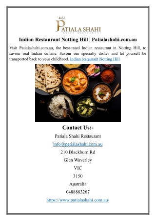 Indian Restaurant Notting Hill Patialashahi.com