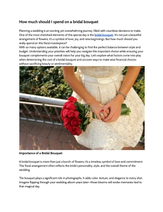 How much should I spend on a bridal bouquet
