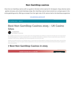 non gamstop casinos