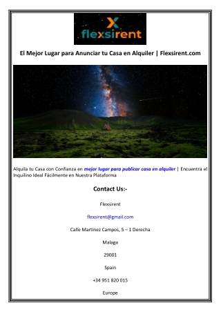 El Mejor Lugar para Anunciar tu Casa en Alquiler  Flexsirent.com