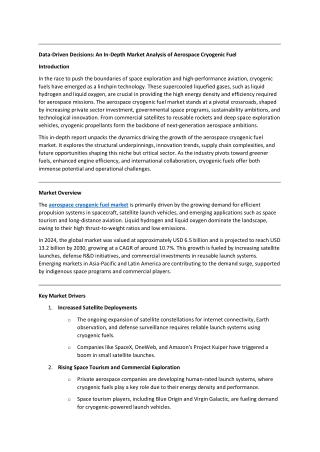 data driven decisions an in depth market analysis