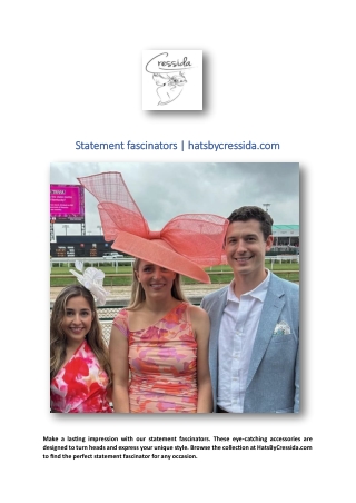 Statement fascinators | hatsbycressida.com