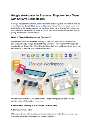 google workspace for business empower your team