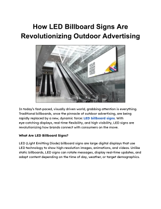 How LED Billboard Signs Are Revolutionizing Outdoor Advertising